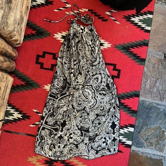 Paisley Print Halter Neck Backless Dress Women Size Small - Picture 4 of 5
